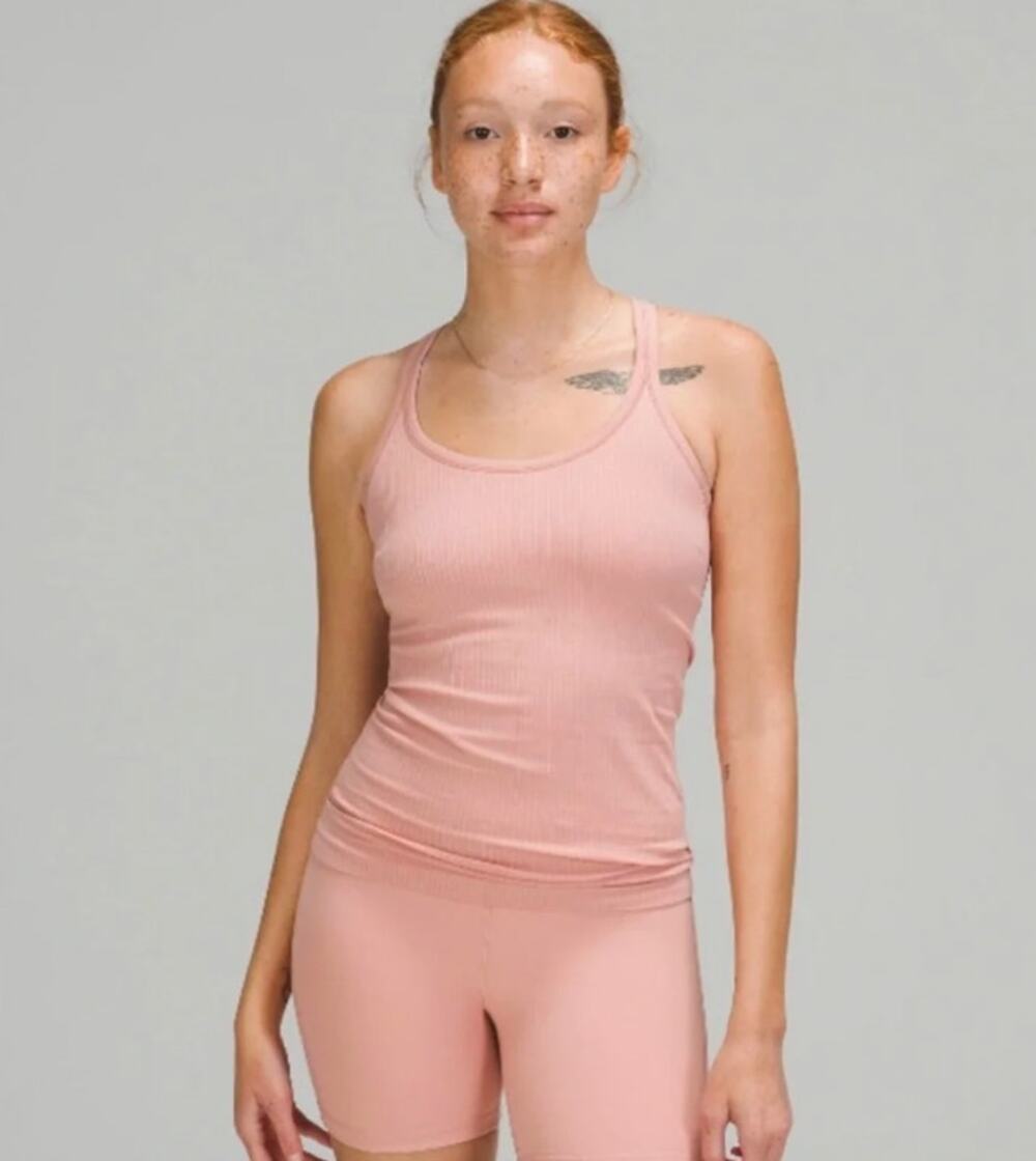 Lululemon Ebb To Street Tank Light Support For B/C Cup W1AX1S Pink Puff Size 8